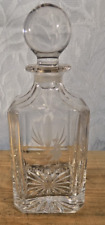 GLASS DECANTER Etched MUIFIELD 1744 Crystal with Stopper Heavy Glass picture