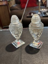 Vintage Pressed Lead CrystalSalt and Pepper Shakers picture
