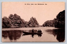 Silver Lake Middletown Delaware 1911 Rowboat Scene Vintage Postcard picture