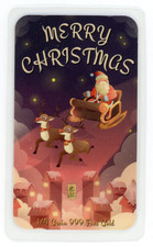 Merry Christmas 1/4 Grain 999 Fine Gold Bar in Assay picture