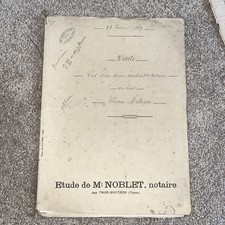 Antique Vintage French Ephemera 1879 Property Sale Document 12 Pages picture