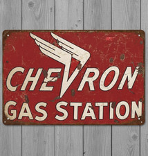 Chevron Gas Station 8 x 12 Vintage Novelty Metal Sign Made In USA picture