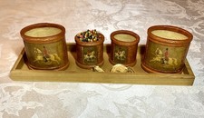 Antique Vintage Hotel Imperial Wein Complete Tobacco Desktop Set Tray Foil Tags picture