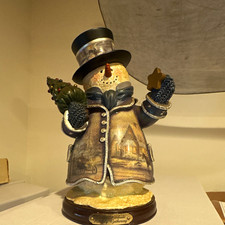 Bradford Editions Thomas Kinkade Winter Wonderland Snowman Resin Glitter 6