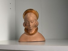 RARE Signed Carbet Italy Art Deco Terracotta Madonna Bust (Mold No. 612) picture