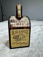 Vintage E.G. Booz 1840 Brown Glass Embossed Whiskey Bottle Kentucky Bourbon USA picture