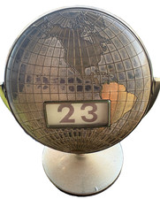 Vintage Mid Century Rotating World Globe Perpetual Desk Calendar picture