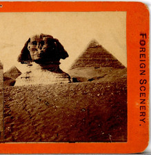 EGYPT, The Second Pyramid & Sphinx--Foreign Scenery Stereoview A156 picture