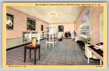 c1940s Franklin D. Roosevelt Library Hyde Park Linen Postcard picture