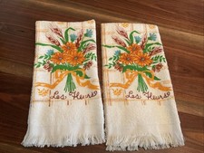 Vintage 1970’s Fringe Edge Dish/Hand Towels Set of 2 Hand Towels picture