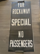 NY NYC SUBWAY ROLL SIGN FAR ROCKAWAY BEACH BOARDWALK SPECIAL NO PASSENGERS NIS picture