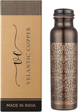 Antique Etching Copper Water Bottle 100% Pure copper Hand made picture