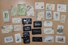 27 pcs Antique early 1900s German greeting cards and paper ephemera lot picture