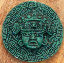 Vintage MCM Mayan Aztec Crushed Green Malachite 3D 5