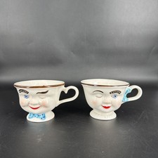 Baileys Irish Cream Winking Face Mugs Yum Set of 2 Vintage 1996 Limited Edition picture