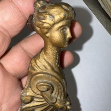 Antique Metal Pretty Woman Victorian Furniture Or Clock Mount picture