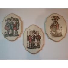 Hummel Picture vintage 3 plaque wall hanging decor 3 Girls In Dresses 3 Boys picture