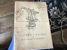 Antique Buff & Buff Surveyor Transit Level Instructions and sales brochure picture