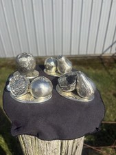 Lot of 4 Italian Royal 33 Sterling Silver Plated .925 Figural Fruits Fig, Pear picture