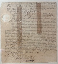 1761 Connecticut Colonial Document-Letters Of Administration-Middletown picture