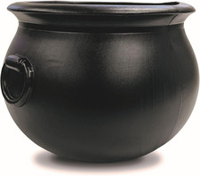 Black 16 Inch Spooky Witch Cauldron for Indoor and Outdoor Halloween Decoration picture