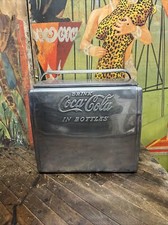 VINTAGE C. 1950 COCA COLA CAVALIER SENIOR STAINLESS STEEL COOLER SIGN COKE PEPSI picture