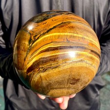 5.15LB Natural Tiger's eye stone quartz Sphere crystal ball rock Healing picture