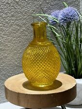 Vintage Amber Glass Diamond Point 5.5” Tall Decanter No Stopper picture