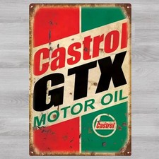 Castrol GTX Motor Oil 8 x 12 Novelty Metal Sign Shrink-Wrapped New picture
