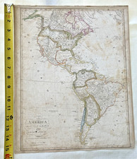 MAP OF AMERICA 1816 c.g. Reichard, Updated 1823 Original Antique picture