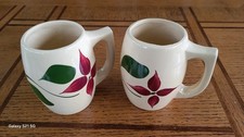 Watts Pottery 4 Petal Starflower #501 lot of 2 mugs picture
