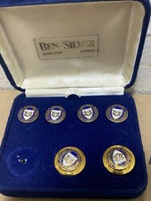 Vintage Ben Silver Yale University Enamel Blazer Buttons Set Boxed Lux Et Verita picture