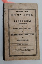 1843 antique TEMPERANCE HYMN MINSTREL BOOK songs odes meeting festivals  picture
