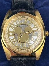 NEW OLD STOCK Disney Lorus Men's Mickey Mouse Automatic Skeleton Date Watch HTF picture
