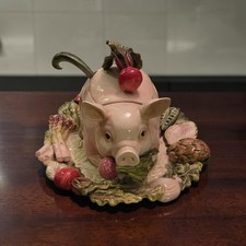 Fitz and Floyd French Market Tureen with Lid Ladle and Platter In Original Box picture
