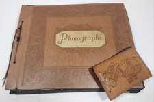 Antique 1920's-40's Photo Album And Black & White Photographs Snapshots  picture