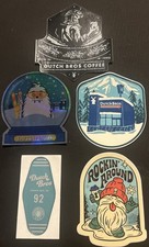 Dutch Bros Stickers Collectors Lot Of 5 Vintage Holiday Brand New picture