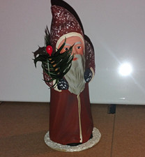 Ino Schaller Papier-Mâché Santa Claus Figurine Hand Painted Signed West Germany picture