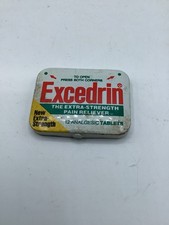 Vintage 1980 Excedrin Travel Size Tin Bristol-Myers Extra Strength Headache Meds picture