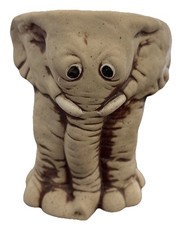 Vintage Clay Pottery Elephant Planter Hand painted 1970's Made in Taiwan *Read* picture