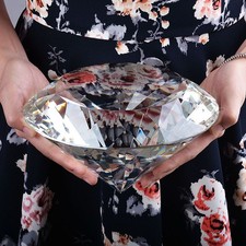 LONGWIN 200MM Clear Crystal Diamond Glass Paperweight Photo Prop Free Stand picture