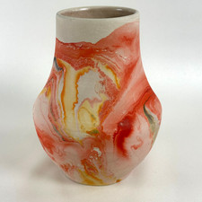 Nemadji Vase Native American Pottery Oranges - 6 1/2