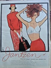 1958 Women's Jantzen Sweater Bra Rene Gruau Fashion Art Vintage Ad picture