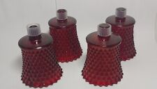 Ruby Red Diamond Glass Votive/ Candle Holders Set Of 4 picture