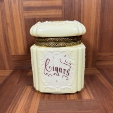 Large Antique Victorian C.F. Monroe Wavecrest Cigars Humidor Glass Jar Box picture