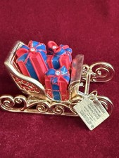 Estee Lauder Pleasures One Horse Open Sleigh Solid Perfume Compact Box Rare picture