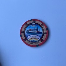 LAKESIDE HOTEL CASINO $5 hotel casino gaming poker chip - Osceola, Iowa picture