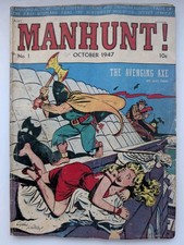 Manhunt 1 Pre Code Horror Frazetta & LB Cole Golden Age GGA Lower Grade ME 1947 picture