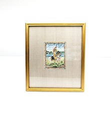 Vintage Indian Miniature Painting Rajput Gilt Gouache Watercolor Framed Horse picture