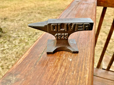 1929 Oliver Tractor Cast Iron Embossed Miniature Advertising Blacksmith Anvil picture